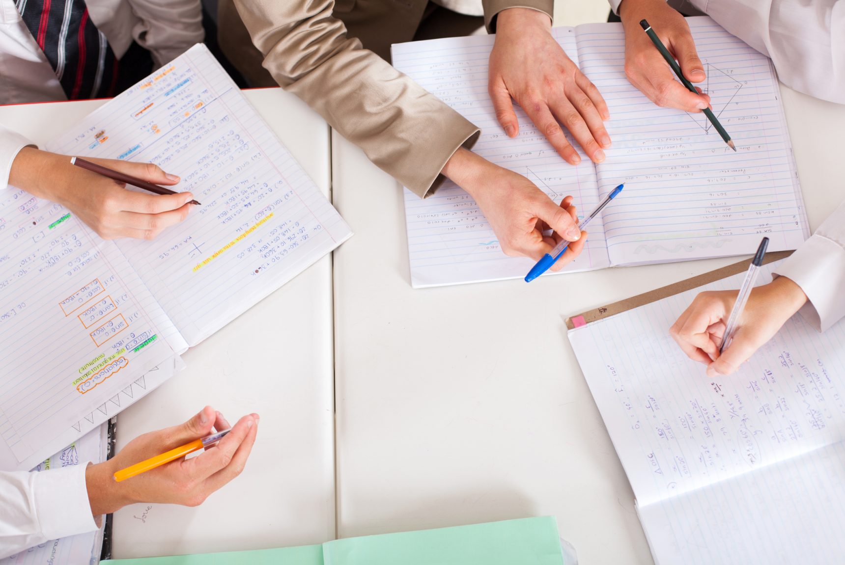 Teacher working with a small group of students.